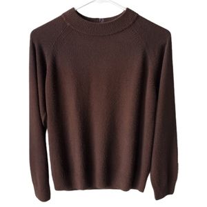 Vintage Crewneck Cashmere-like Dark Brown Sweater Size Small